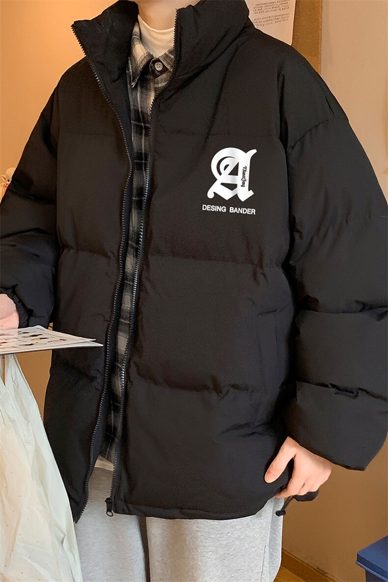 港风秋冬新款保暖立领宽松棉服外套男MY62046P95控118,男装棉衣,电商A268A