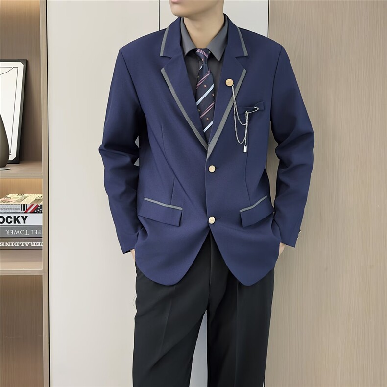 学院风DK制服男生西服套装英伦风痞帅西装外套班服潮W6887-P57，男装西服套装，星座412-3