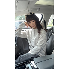 抖音得物品质美式高街重磅曼巴棉拼接cleanfit亨利领卫衣长袖T恤，男装T恤，电商A486