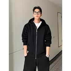 都市高级穿搭极简质感外套独特斜门襟拉链设计连帽卫衣HY908TP55，女装短外套，电商A102B