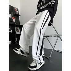条纹休闲长裤潮男款潮牌高街直筒凉感条纹卫裤XK1766-P35，男装休闲裤，星座1001-1