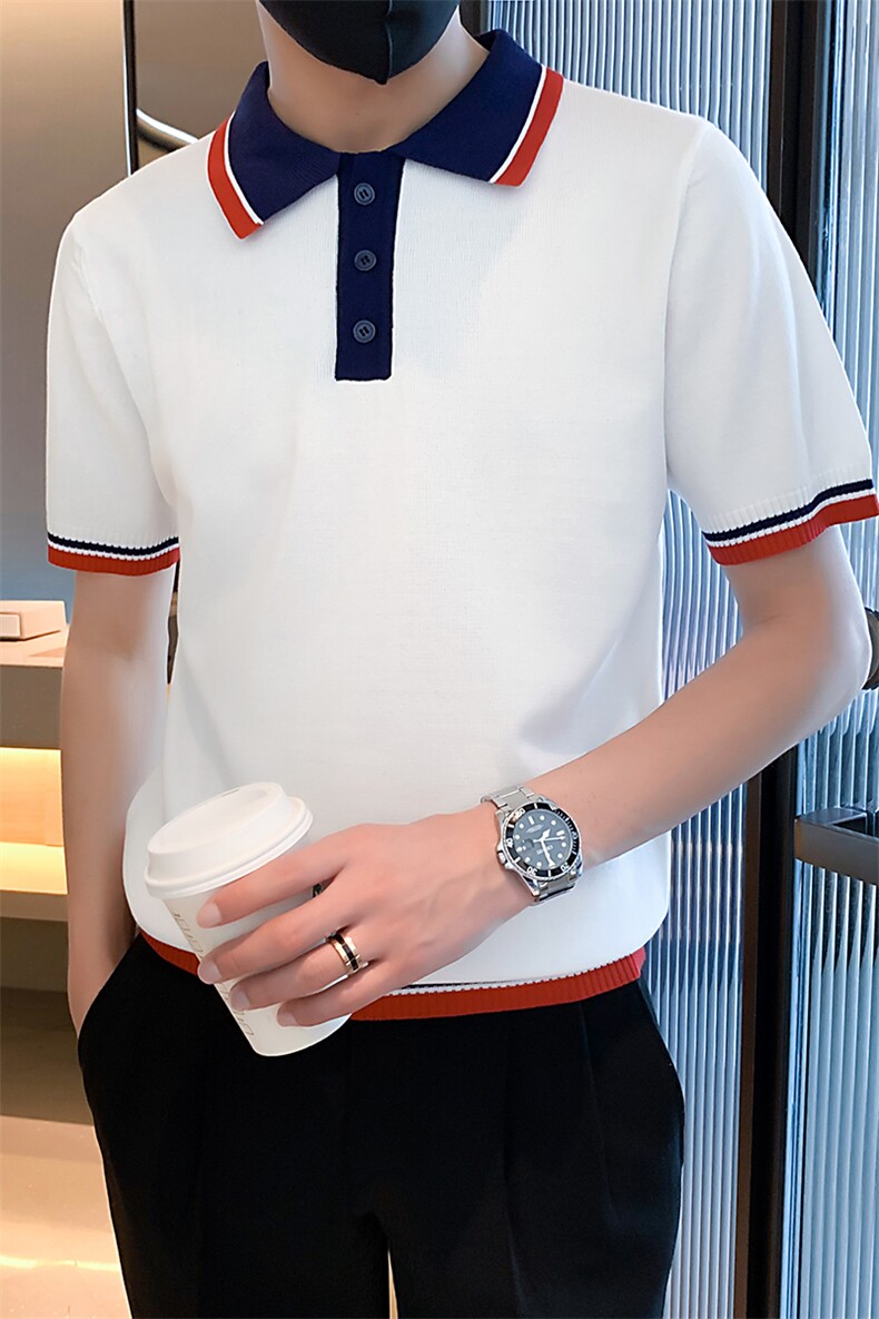 数据款主推POLO衫夏季百搭休闲时尚男士翻领针织衫短袖A409-1,男装Polo衫,电商A409-1