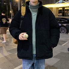 冬季加绒加厚立领大码棉衣青少年男女纯色简约棉服外套6223-P100，男装棉衣，电商A441-1