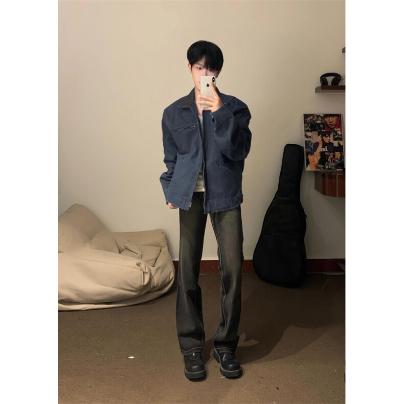 【有货】底特律工装外套男款潮牌高级感拼接夹克JK7704LL-特P68,男装夹克,星座1007（原301D）
