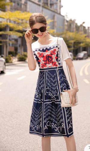 定位花连衣裙，女装连衣裙，茜茜靓点