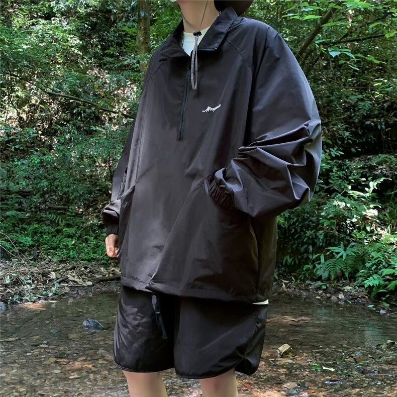 运动套装男夏薄款速干透气防晒衣外套夏装搭配一整套Q8P55,男装休闲套装,星座1116-2