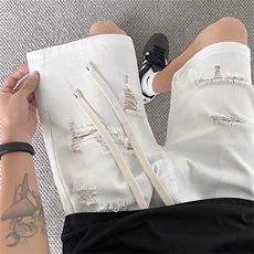 牛仔短裤X2456-TP28不控价夏季高街复古宽松vibe休闲五分裤男，男装牛仔裤，电商A102-1