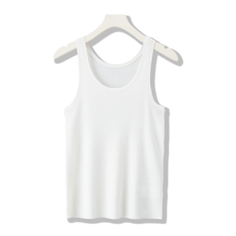 2025年夏季套头单件修身型全身绷缝时尚百搭简约大方背心，女装背心吊带，绒崒