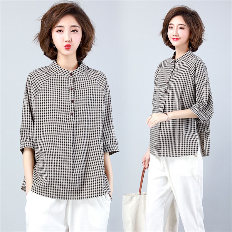 中长袖排扣衬衫2021休闲时尚潮流纯色，女装衬衫，奕阳依阁