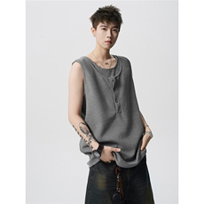 现货-原创-假两件背心休闲T恤宽松坎肩大码1016-1T345P32K59，男装背心/马甲，星座1016-1（原电商B408-1）