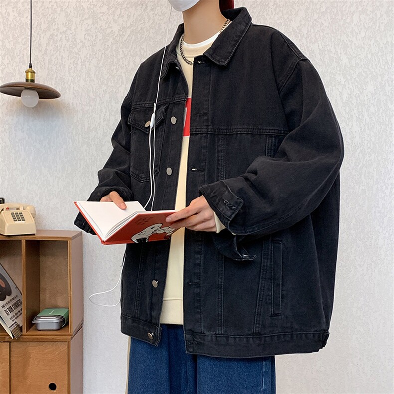 牛仔外套男韩版潮流高街帅气2023春秋新款ins宽松夹克W4707-P57,男装大码男装,星座412-2