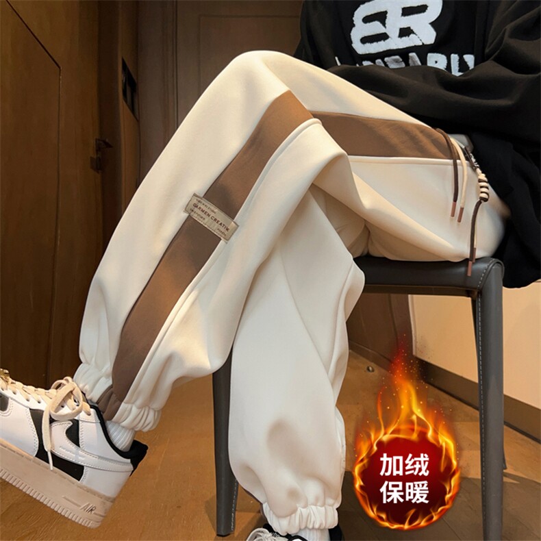 秋季休闲裤男宽松束脚裤拼色卫裤K7721-P50加绒P60控68加绒控78,男装休闲裤,星座209-2