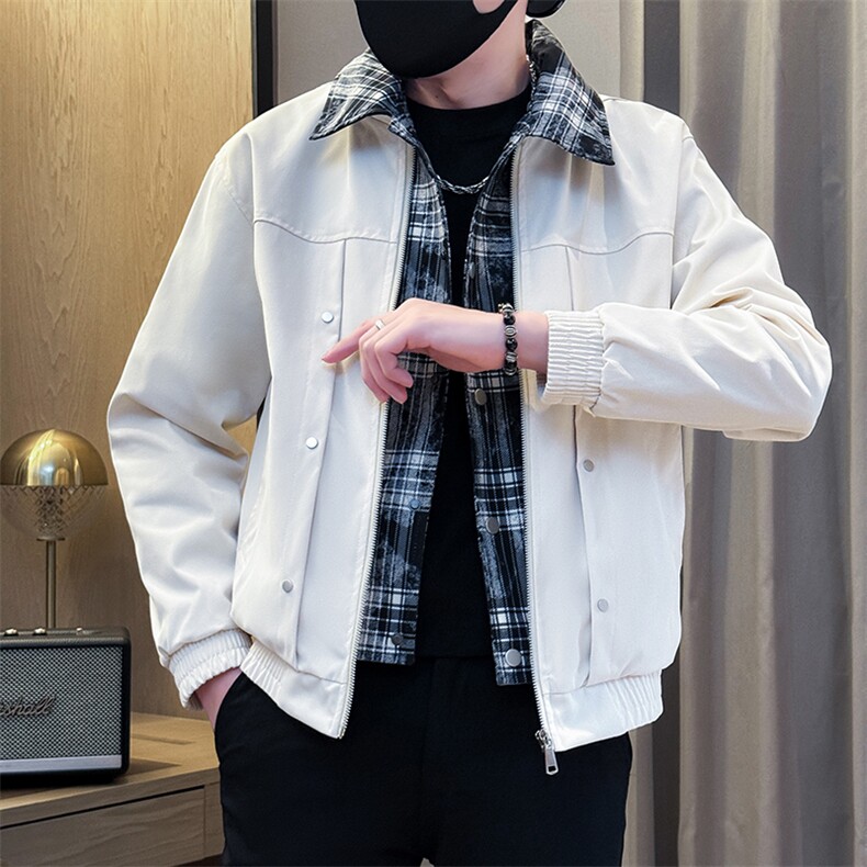 假二件寸衫夹克男时尚店主小伙风潮潮流男秋冬外套TZ2589P78控128,男装夹克,星座301B-1
