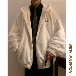 冬季加厚百搭金丝绒开衫连帽夹克男大码保暖外套J676-特P90控148