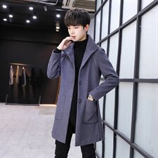 2021男士风衣韩版中长款毛呢大衣男休闲潮流青少年外套控268P168，男装毛呢大衣，星座217-4