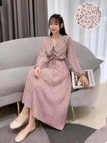 韩版碎花连衣裙，女装连衣裙，莎咔