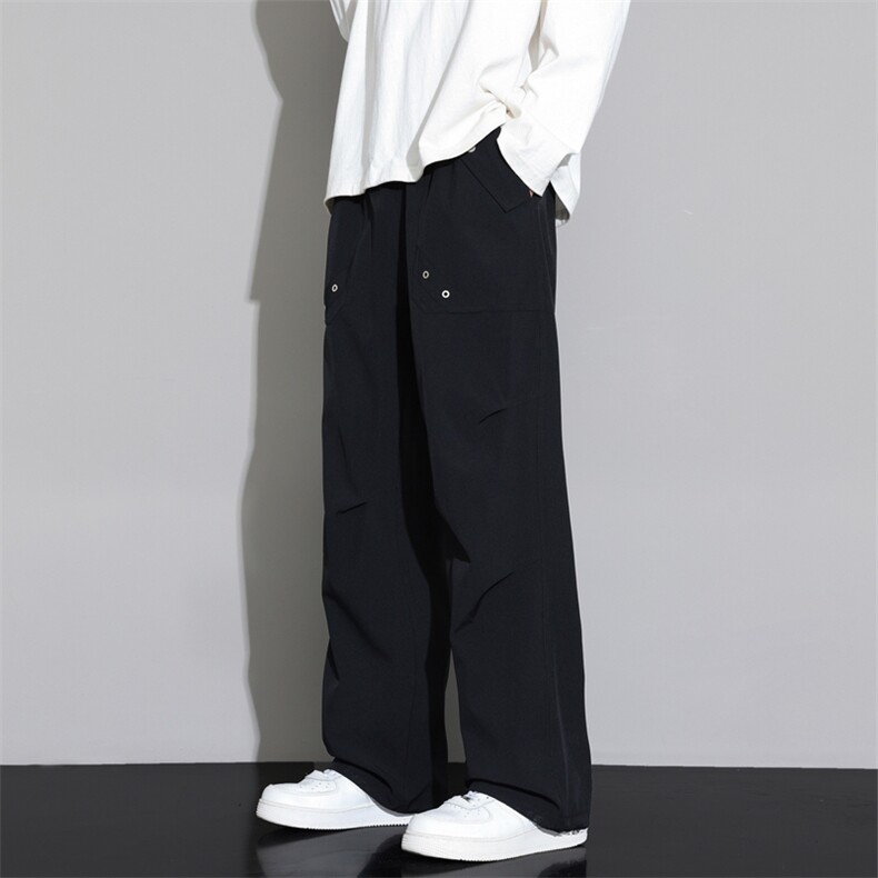 SJ-311B-1-K3222-P45控79褶皱阔腿工装机能拖地直筒长裤，男装工装外套，星座311B-1