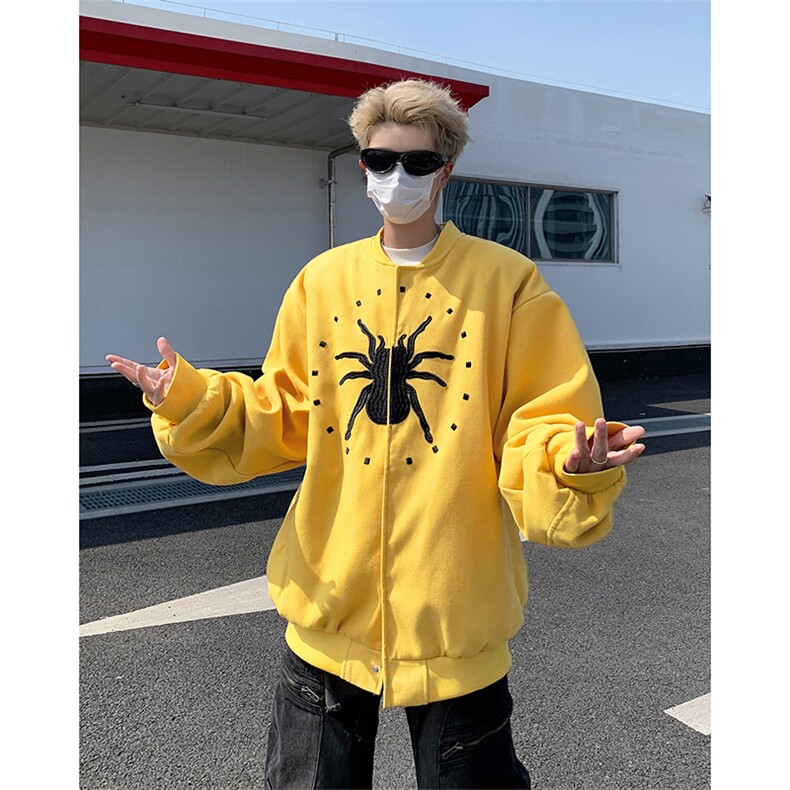 秋季新款港风美式龙凤尼全刺绣字母立领棒球服夹克ins JK1299-P65图片