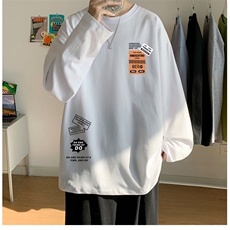 新款百搭日系ins简约纯棉长袖T恤原宿文艺流行卫衣T131-P30网络图，女装T恤，电商B245