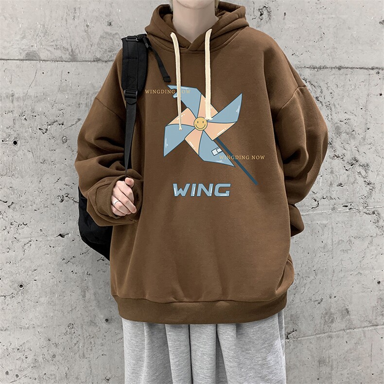 WY2112-P35纯棉连帽卫衣男大码运动帽衫宽松薄外套男,男装卫衣,电商A040