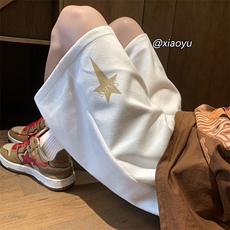 XZ616夏季新款麂皮绒印花下坠星星短裤休闲五分裤TY859P35控48，男装牛仔裤，星座512A（原616）