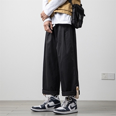 2026春季新款oversize大码九分裤男搭扣阔腿休闲裤K2856-P35控49，男装休闲裤，电商A001