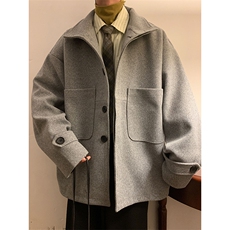 N8181/P90秋冬新款毛呢大衣男装呢料外套oversize工装毛呢夹克，男装夹克，电商A141