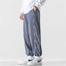 日系2024秋冬撞色串标宽松抽绳束脚运动休闲潮牌裤子2112-P45控69图片
