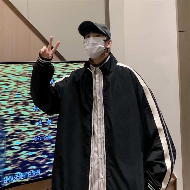 撞色拼接外套男潮牌街头宽松情侣休闲工装夹克BQ77P58,男装夹克,星座1116-2
