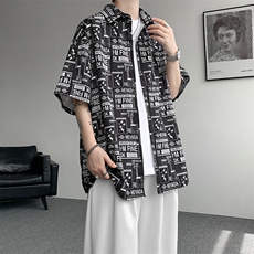 8XL-M花衬衫男短袖夏季薄款冰丝半袖宽松大码休闲外套DC28008P38，男装T恤，电商B312