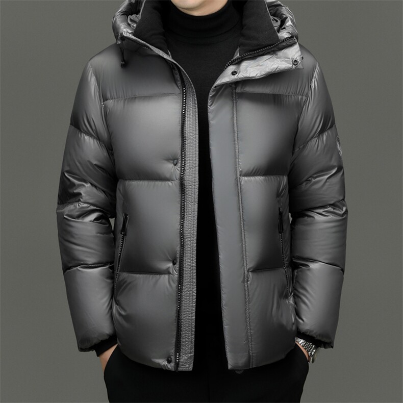 男士户外羽绒服男冬季2025新款加厚连帽面包服短款鸭绒保暖外套潮图片