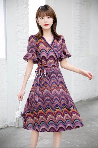 【现货】夏季新款修身显瘦连衣裙，女装连衣裙，红火丹妮