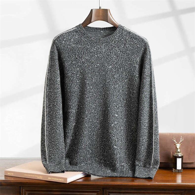 2025年秋季时尚百搭通勤简约休闲圆领套头，男装羊绒套衫，曼云男装羊绒