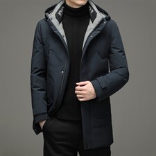 新款脱卸帽子中长款羽绒服中年男士冬装外套爸爸装XXH1806-P320，男装羽绒服，电商B212（原钱塘6029）