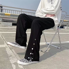 垂坠感阔腿休闲西裤高级感痞帅宽松直筒长裤KK355-P30，男装西裤，星座911-3