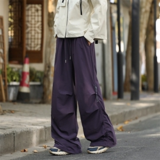 春季新款男女同款伞兵裤直筒弯刀休闲裤DSA157B-K2603-TP38，男装休闲裤，电商A157B