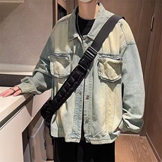 美式复古水洗刺绣牛仔外套男春秋潮牌帅气情侣休闲夹克CC035P75，男装工装外套，星座911-3
