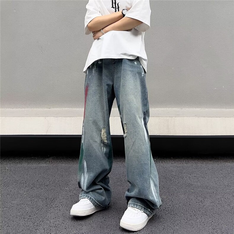 慵懒潮夏季日常简约牛仔裤潮流文艺拉链裤B9039P43,男装牛仔裤,星座1116-2