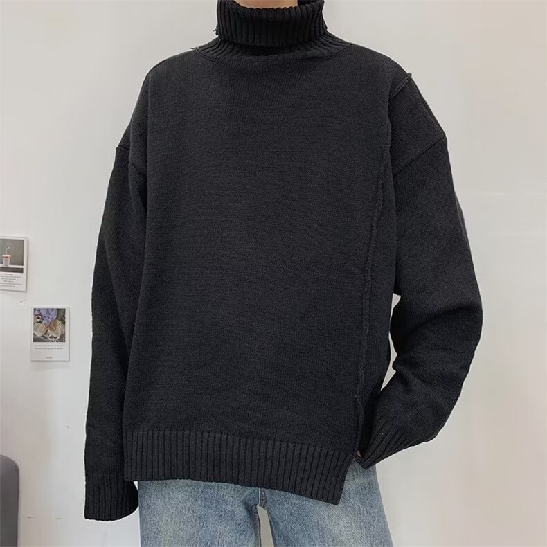 秋冬韩版宽松慵懒个性针织衫港风ins潮流高领毛衣男外套M914-P41,男装针织衫/毛衣,星座512-2