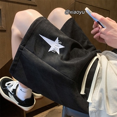 XZ616夏季新款麂皮绒印花下坠星星短裤休闲五分裤TY859P35控48，男装牛仔裤，星座512A（原616）