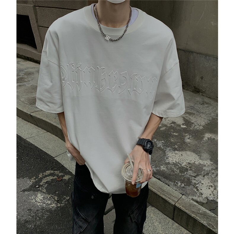 港风钢印字母潮短袖T恤男DT77775P25块特价控48：供抖音视频图片