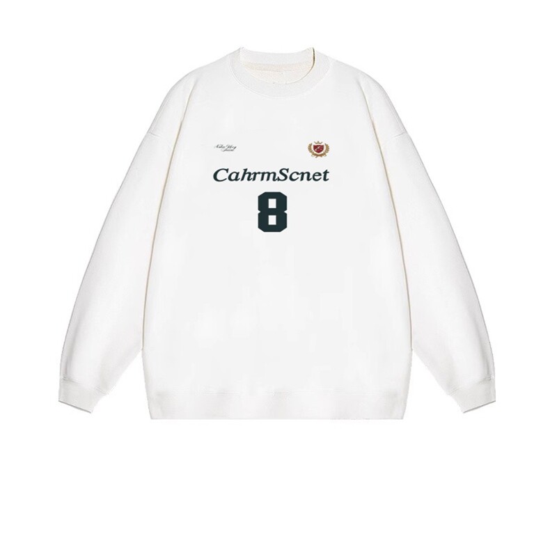 2025年秋季长袖套头通勤字母8时尚百搭通勤简约休闲，女装卫衣/绒衫，花可