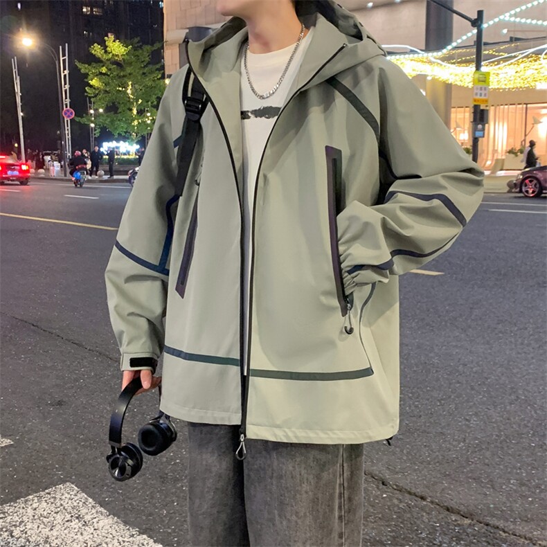 旅行户外冲锋衣春季新款连帽防风防水工装夹克男A406JK3511P85,男装夹克,星座309（原A406）