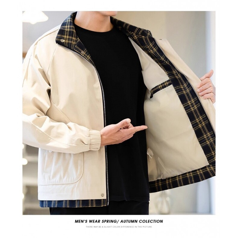 春秋季新款男士夹克宽松休闲大码立领上衣服假两件外套HH010P72,男装夹克,星座1013-5
