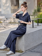 闺舍2025夏季新款时尚女洋气牛仔拼接洋气质漂亮，女装连体裤，印象茜