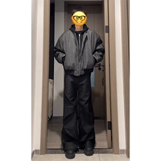假两件外套男秋冬季新款潮流宽松休闲连帽PU皮夹克帅气L76388-P79，男装夹克，星座1008