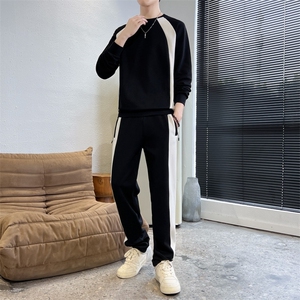 纯棉春秋季新款卫衣男生青少年休闲运动圆领长袖两件套男tz32-P95图片
