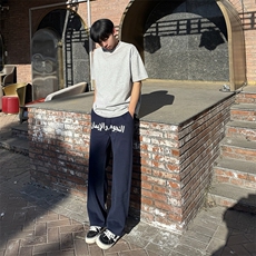 美式高街潮牌男女运动休闲裤直筒宽松慵懒显瘦印花休闲卫裤子，男装休闲裤，电商A486