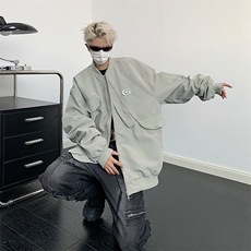 美式设计感棒球服夹克男女复古宽松小众百搭工装外套J8529-P58，男装夹克，星座1008