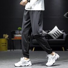 冰丝阔腿裤男宽松哈伦裤束脚九分休闲裤子男士运动裤夏季薄款速干，男装休闲裤，星座1712
